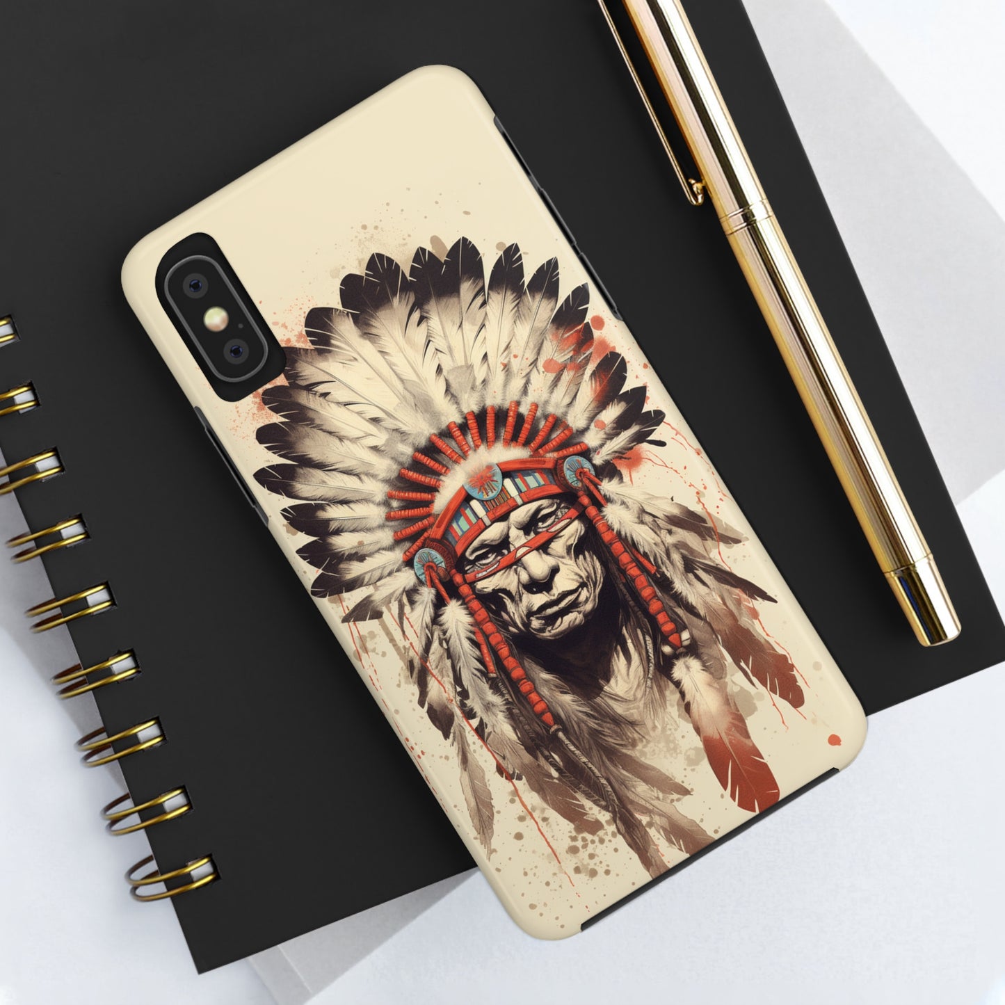 Proud Heritage: Native American Chief Headdress | Iconic Tribal iPhone Case for Models 11 through 14 Pro Max