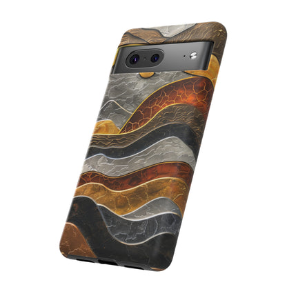 Abstract Gold and Silver Mountain Design Phone Case