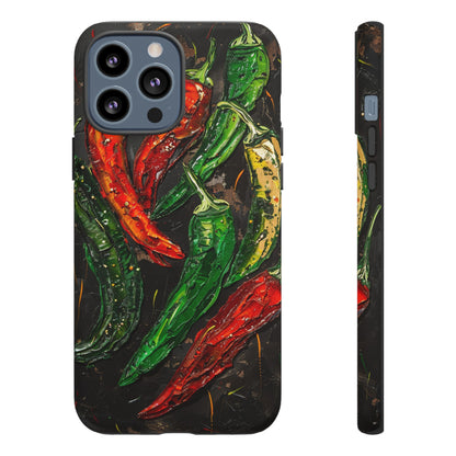 Green and Red Chili Peppers Phone Case