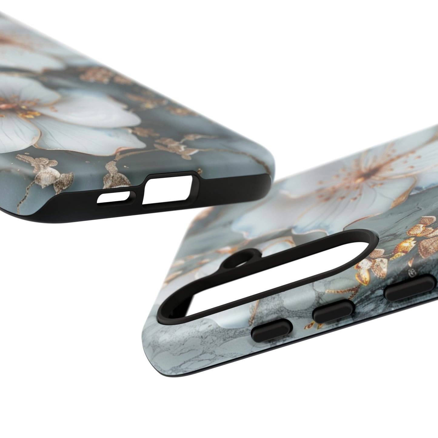 White Flower on Marble Stone  Phone Case