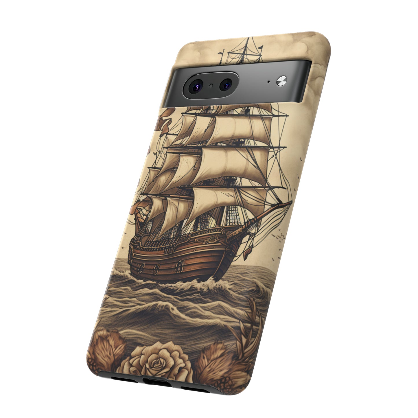 Vintage Tattoo Style Pirate Ship Phone Case