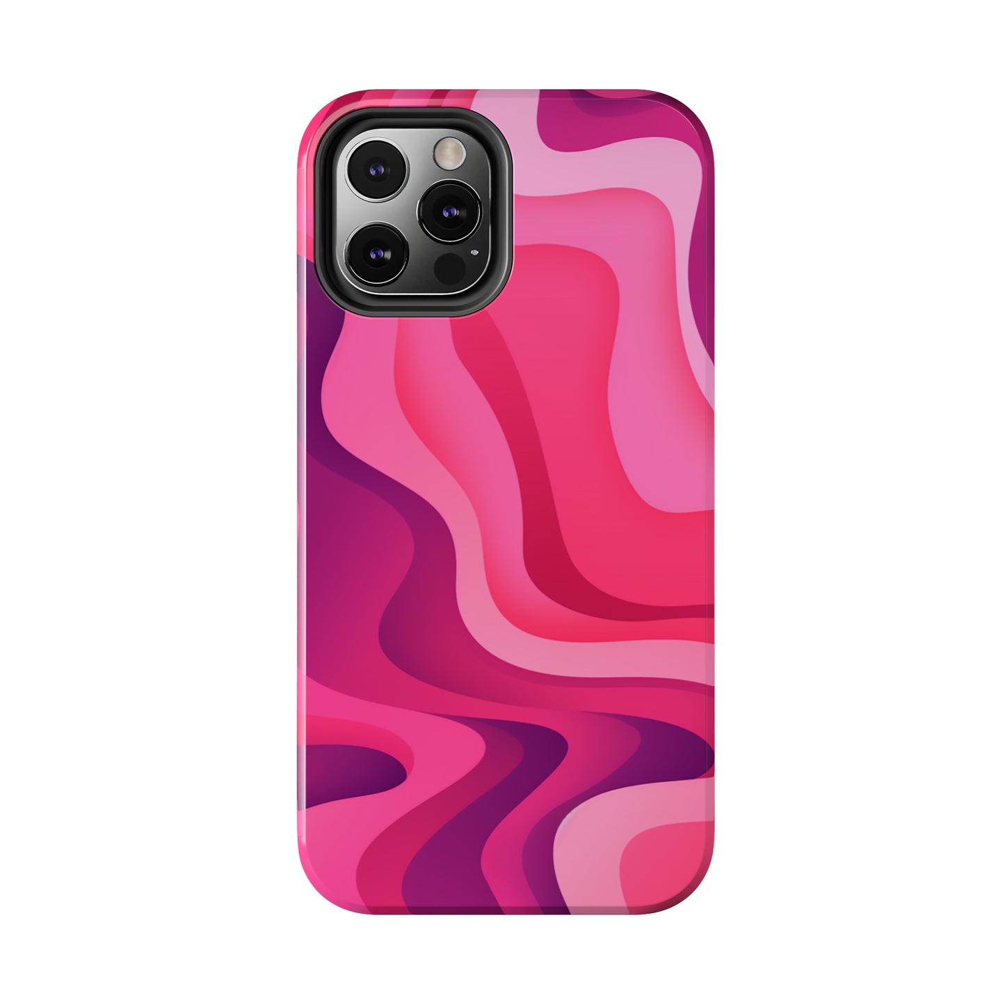 The Pink Wave iPhone Case Splash of Vibrance | Modern Art Meets Protection iPhone Tough Case