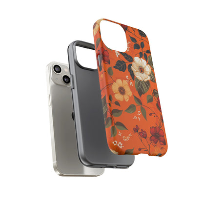 Orange Floral Phone Tough Case