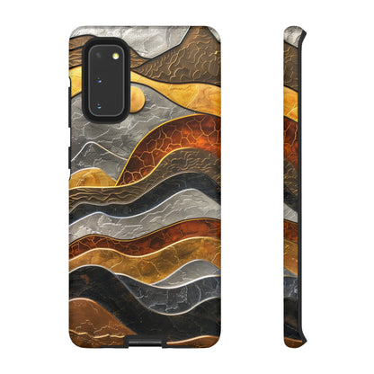 Abstract Gold and Silver Mountain Design Phone Case