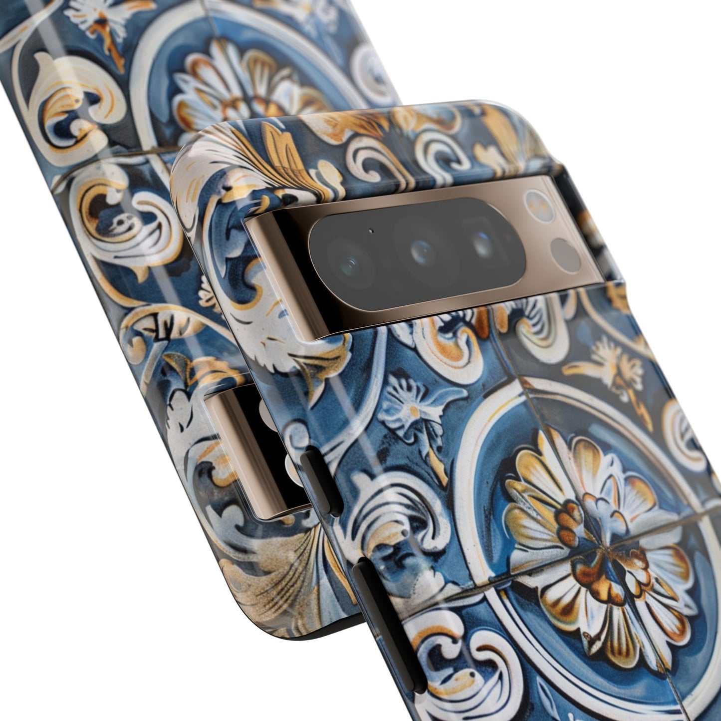 Azulejo Porcelain Blue & Creamy White Tile Mediterranean Design Phone Case