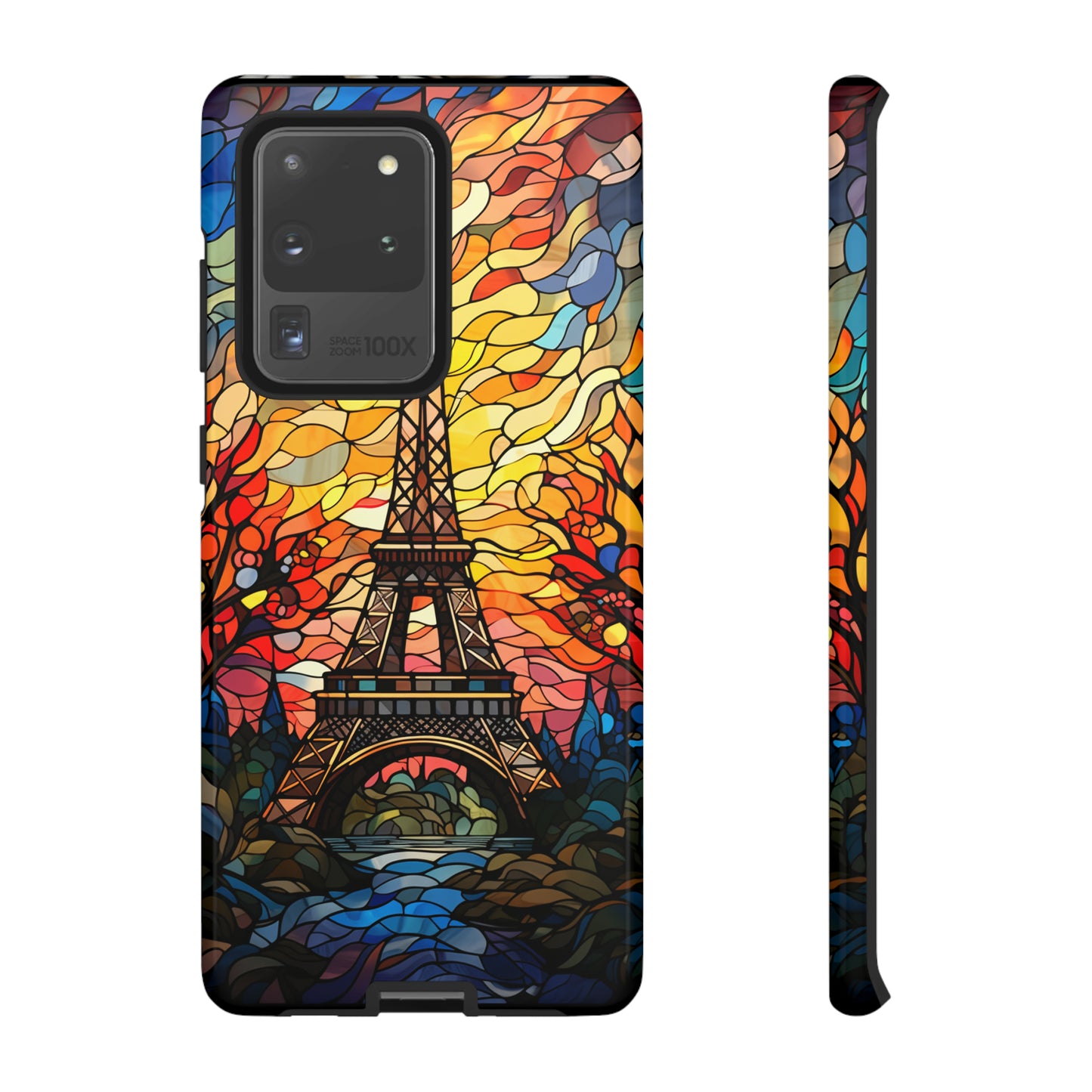 Parisian Elegance: Stained Glass Eiffel Tower | Artistic Flair iPhone Case for iPhone Models 11 through 14 Pro Max, Samsung Galaxy, and Google Pixel