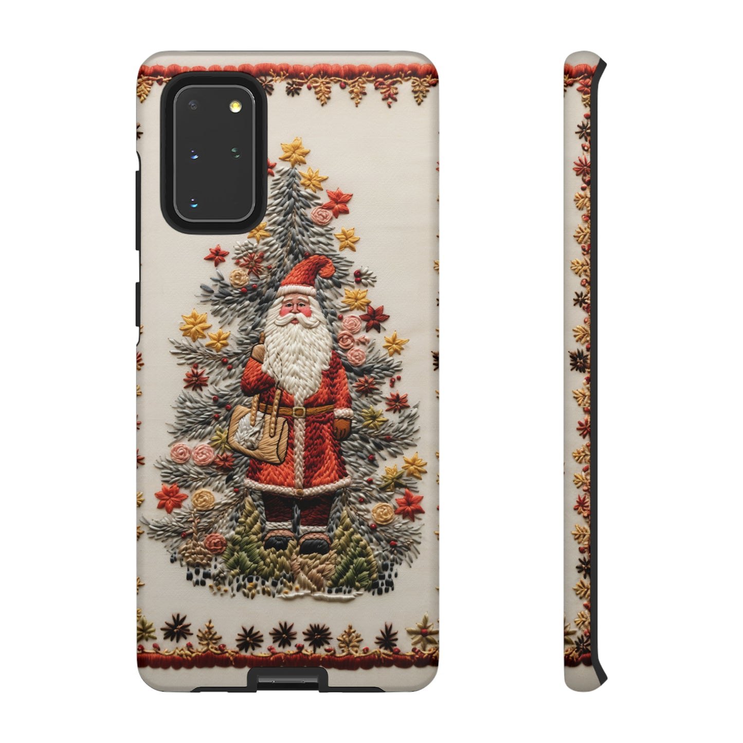 Vintage Embroidery Christmas Santa Phone Case