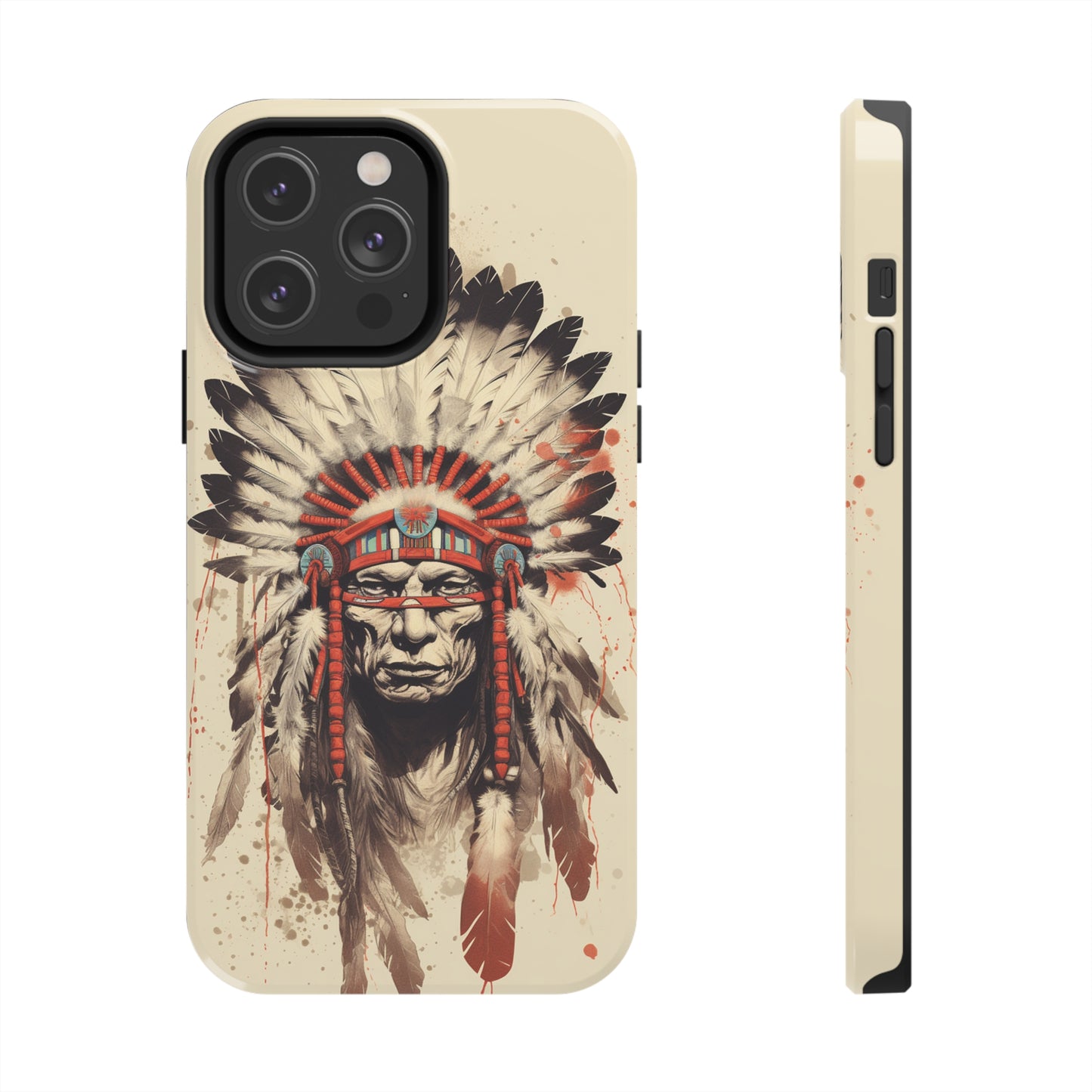 Proud Heritage: Native American Chief Headdress | Iconic Tribal iPhone Case for Models 11 through 14 Pro Max