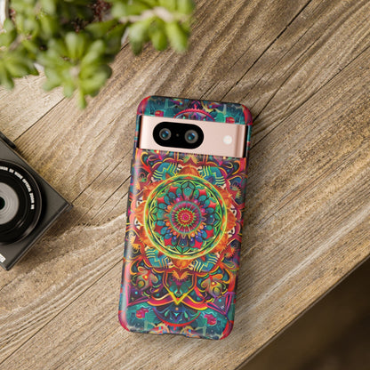 Cosmic Stained Glass Mandala Phone Case