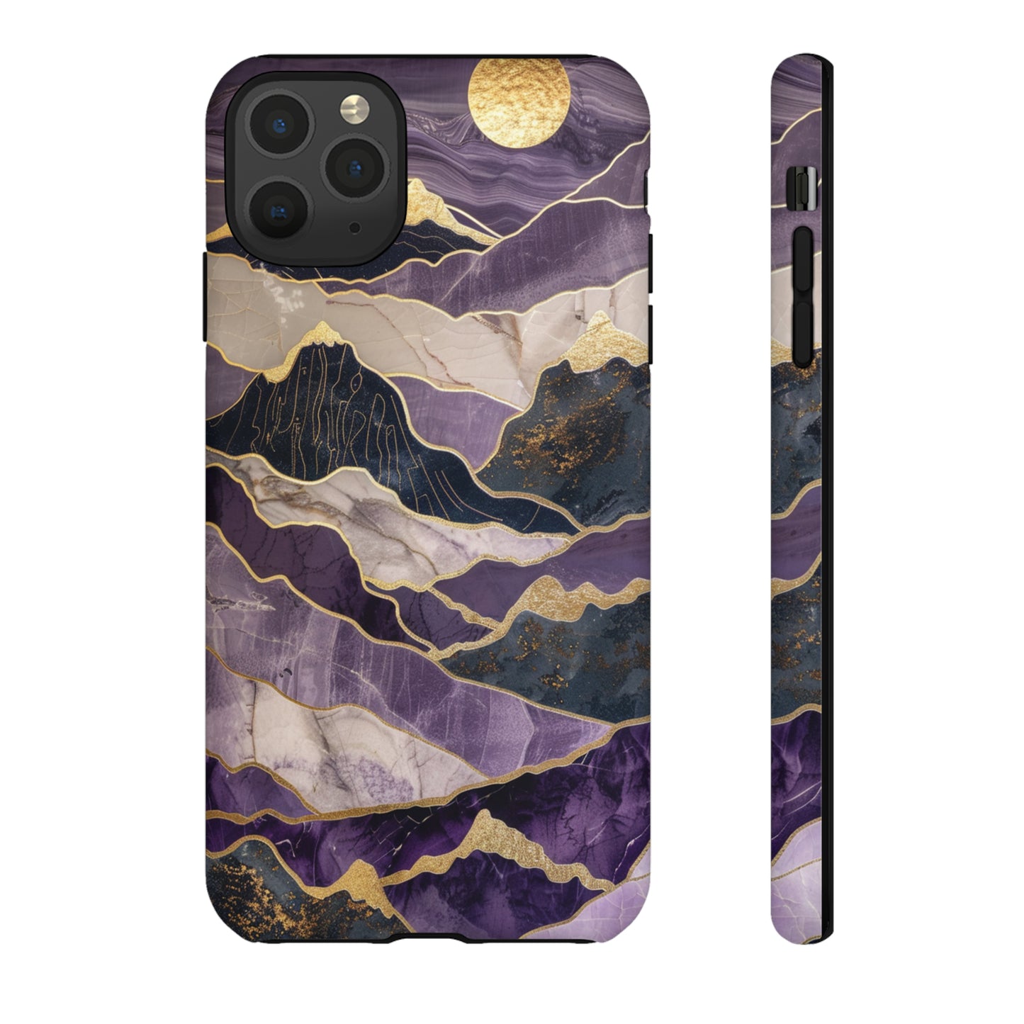 Abstract Purple Gold Mountain Phone Case