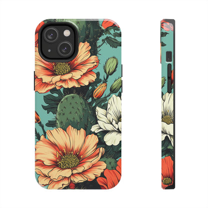 Desert Dream: Retro Vibe Cactus Tough iPhone Case