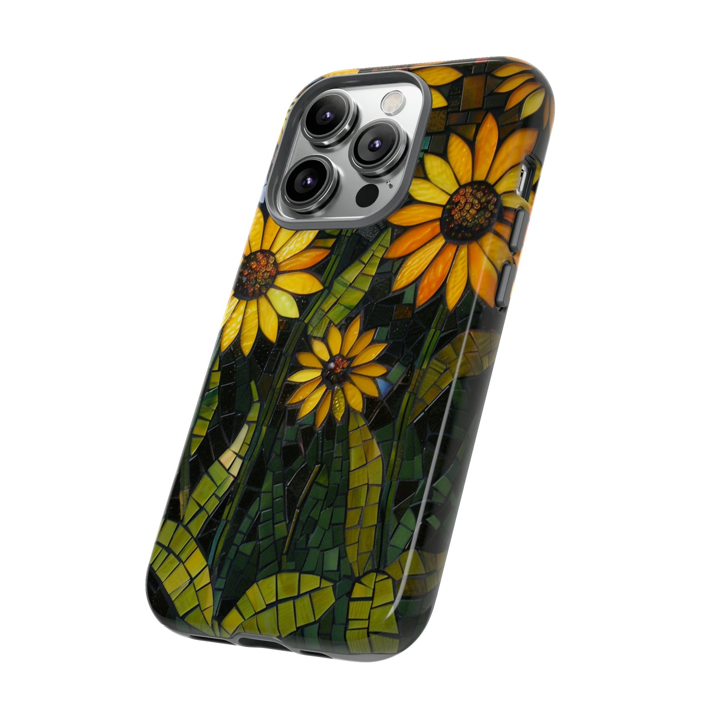 Yellow and Gold Daisy Mosaic Stained Glass Phone Case