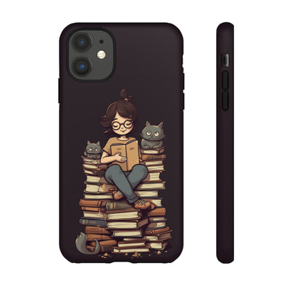 Cats and Books Phone Case