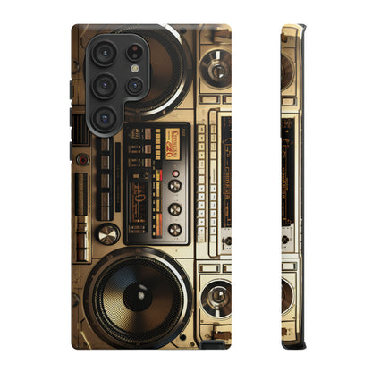 Urban Beats: Boombox Hip Hop Music Pixel Phone Case | Retro Rhythms for iPhone 15 Models