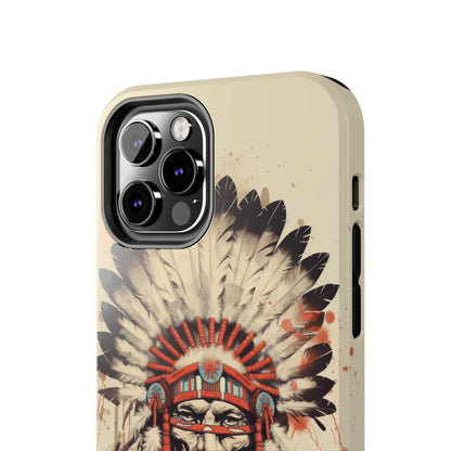 Proud Heritage: Native American Chief Headdress | Iconic Tribal iPhone Case for Models 11 through 14 Pro Max