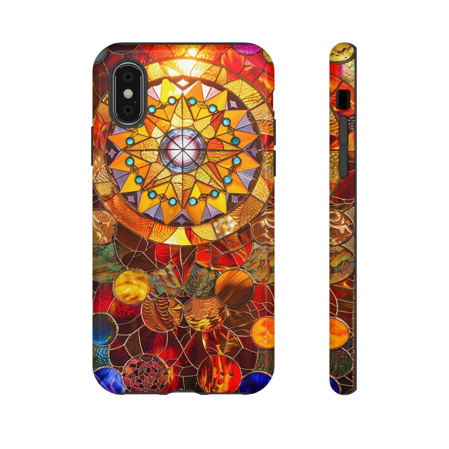 Cosmic Stained Glass Mandala Phone Case