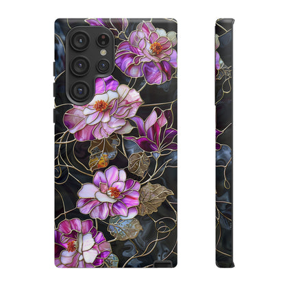 Magenta Color Floral Stained Glass Phone Case