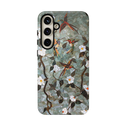 Elegant hummingbirds and flowers phone case for iPhone 15