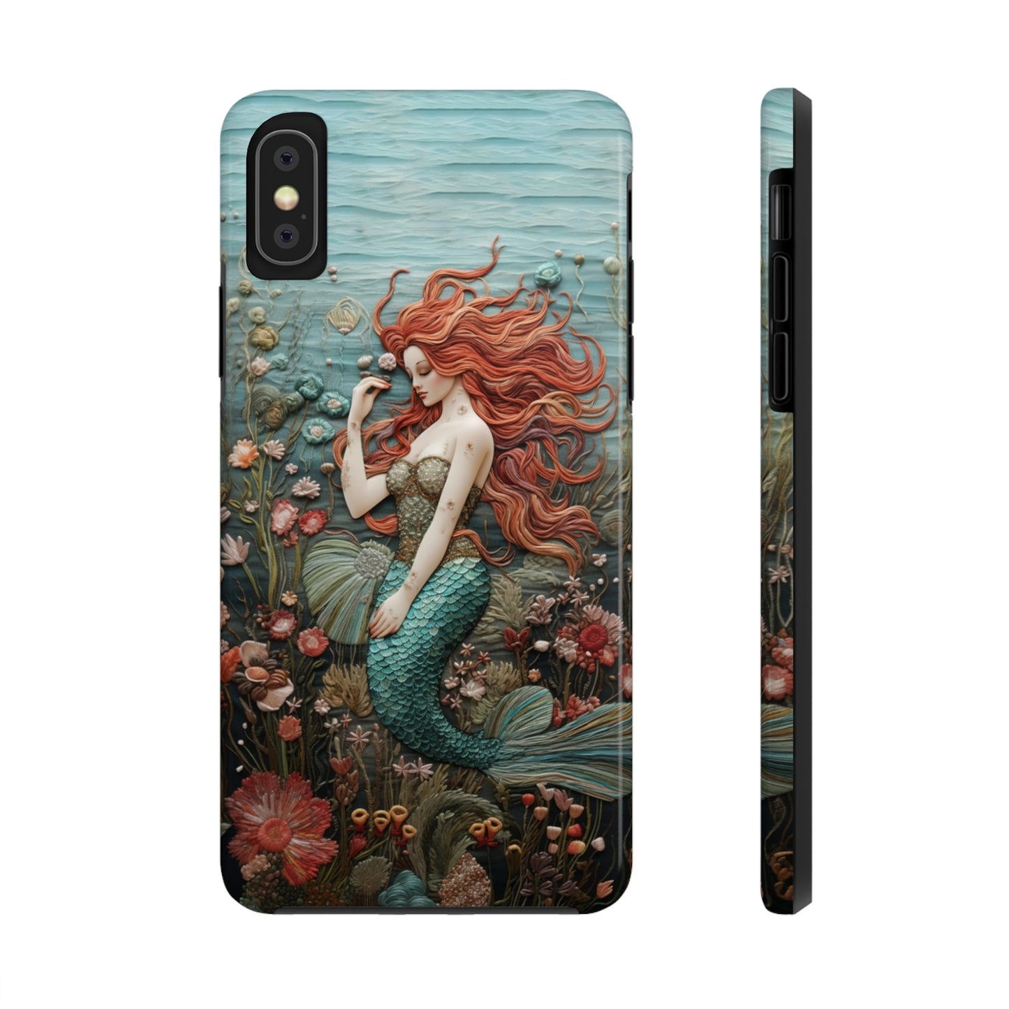 iPhone X Embroidery-Styled Mermaid Elegance