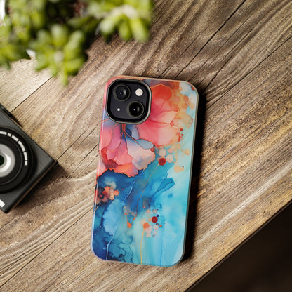 Marbled Floral Watercolor Phone Case | Embrace the Mesmerizing Multicolor Art