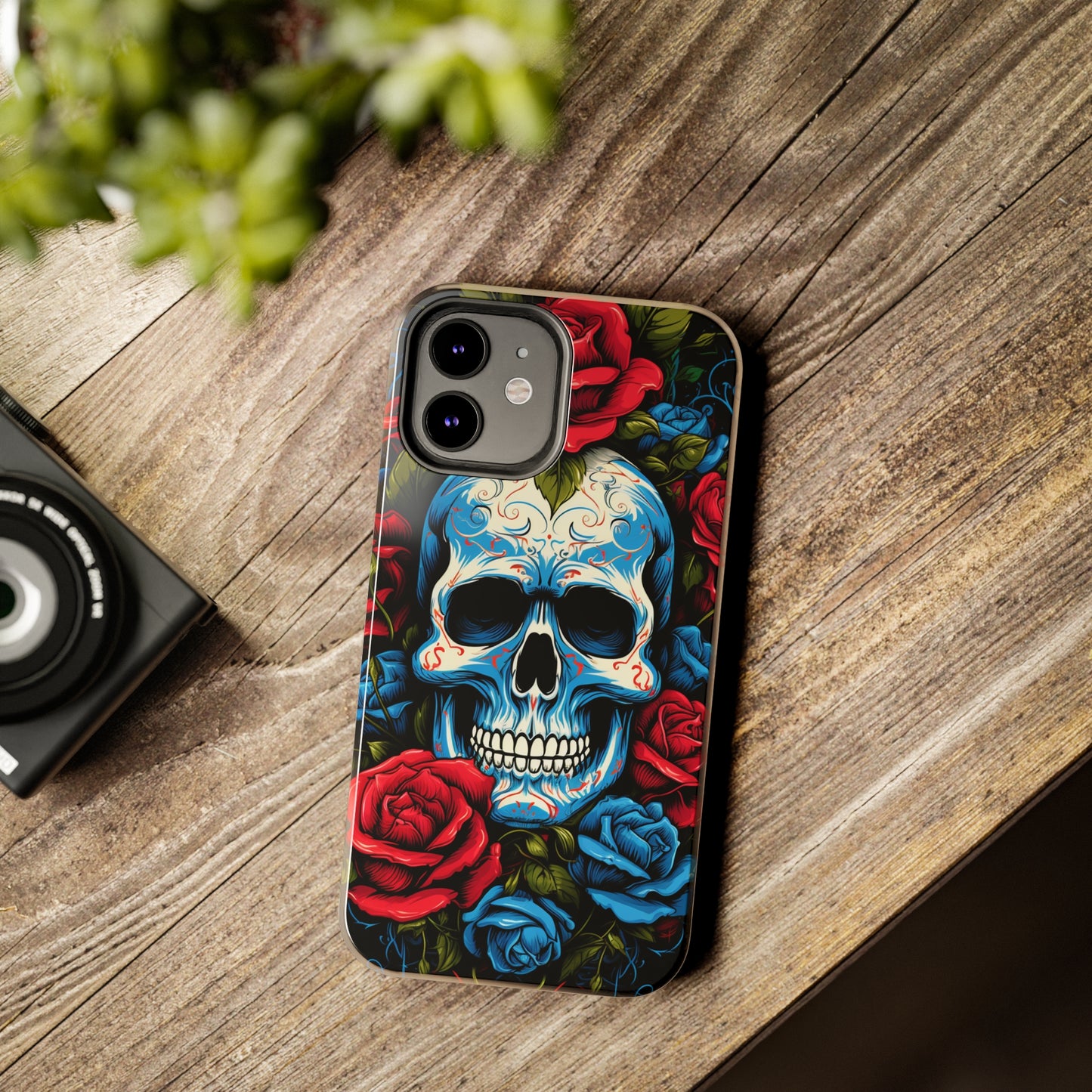 Skull and Roses iPhone Case | Edgy Elegance and Timeless Beauty