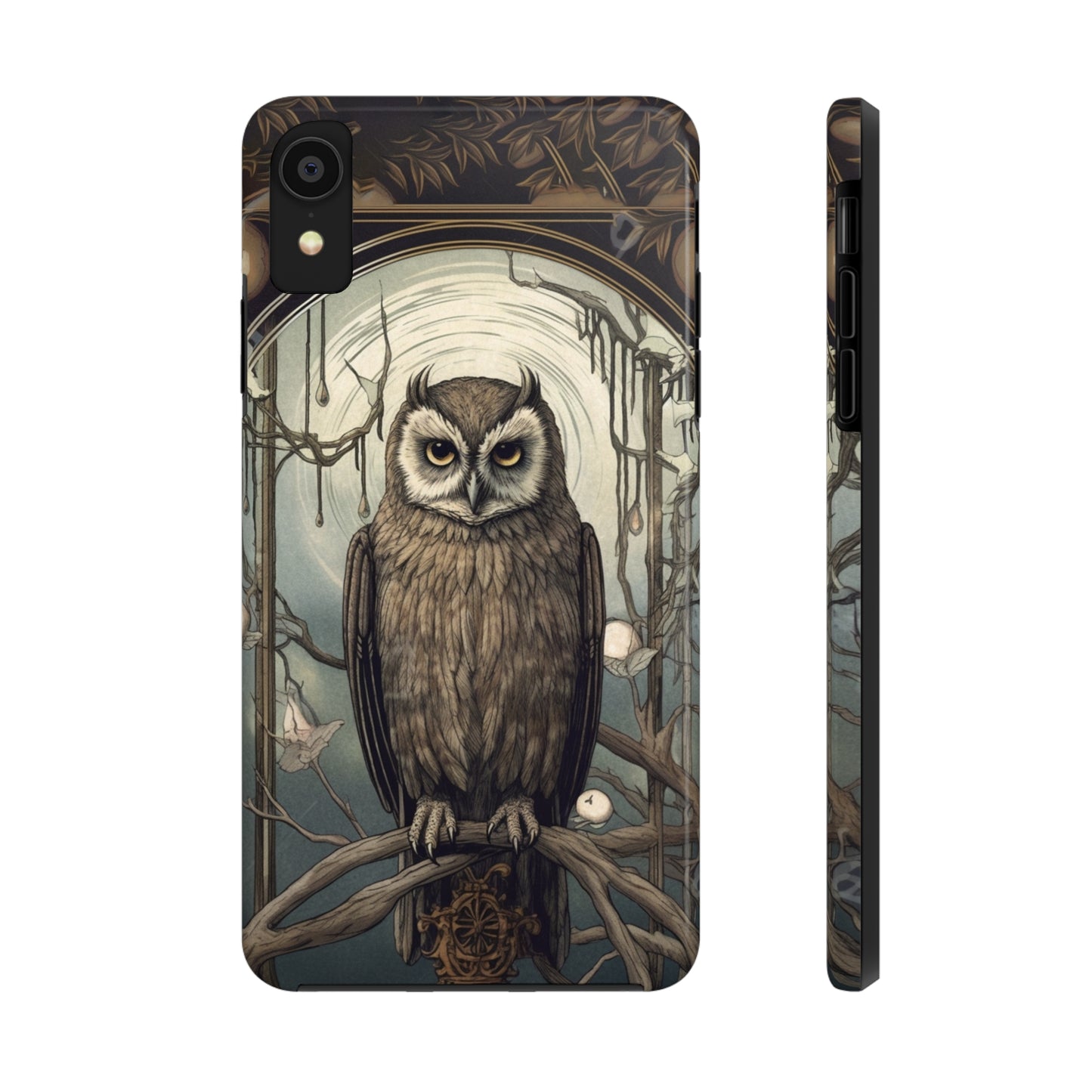 The Hermit Owl Tarot iPhone Tough Case | Embrace the Dark Academia Aesthetic and Retro Gothic Vibes with Captivating Tarot Design