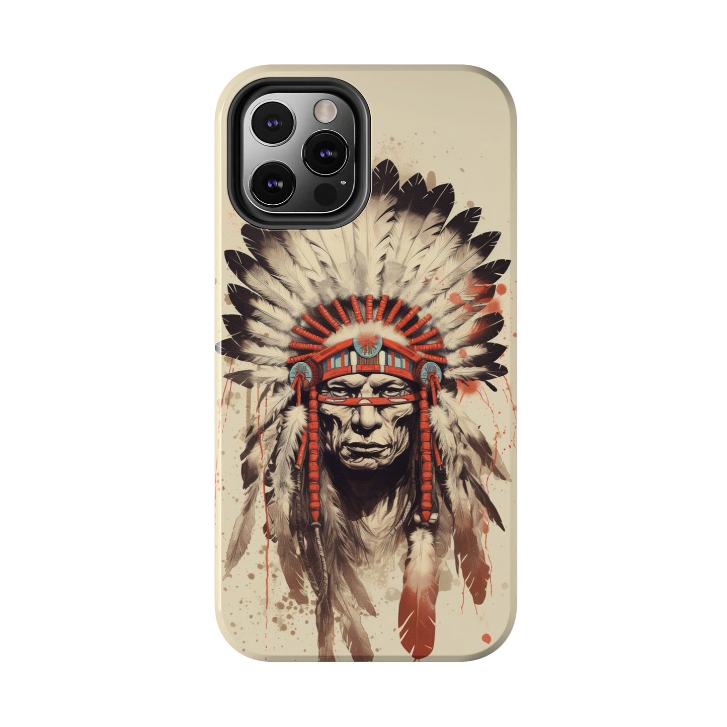 Proud Heritage: Native American Chief Headdress | Iconic Tribal iPhone Case for Models 11 through 14 Pro Max