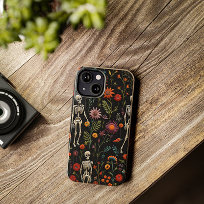 Skeletons in the garden Halloween Embroidery Phone Case