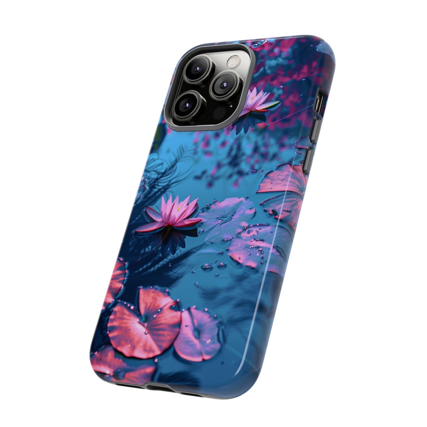 Magenta and Blue Color Zen Lily Pad Phone Case