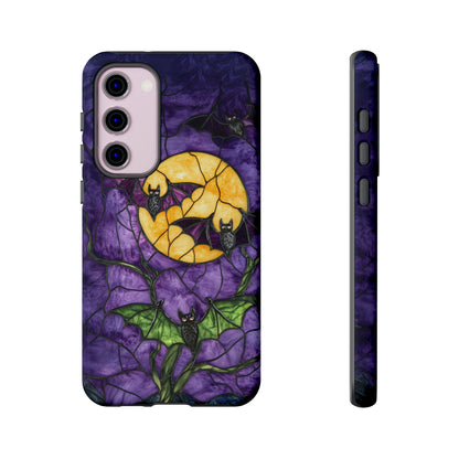 Full Moon Stained Glass Style Halloween Bats Phone Case