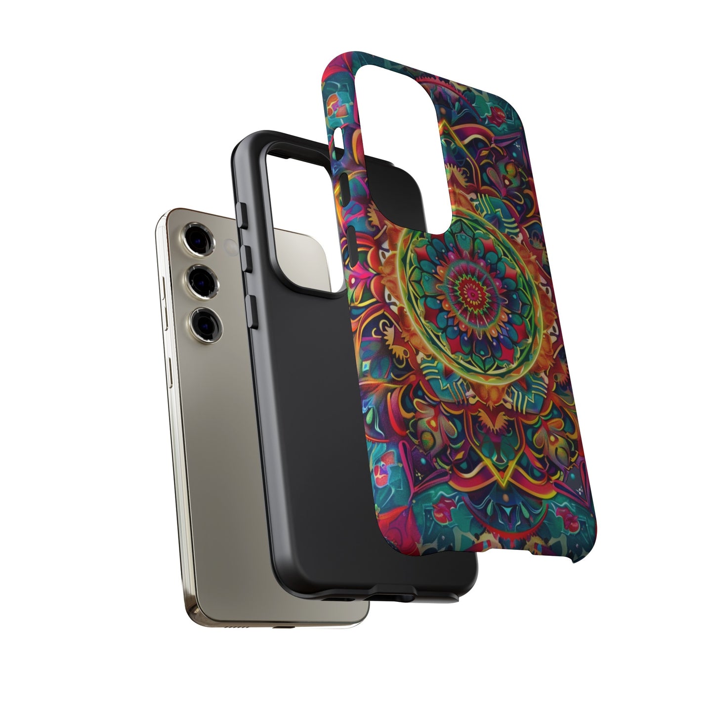 Cosmic Stained Glass Mandala Phone Case