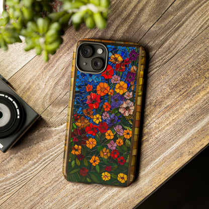 Gustav Klimt Style Flower Garden Painting Phone Case for iPhone 15, 14, Pro Max, 13, 12 & Samsung Galaxy S23, S22, S21, Google Pixel