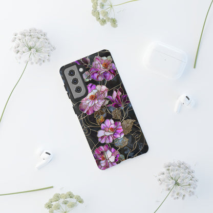 Magenta Color Floral Stained Glass Phone Case