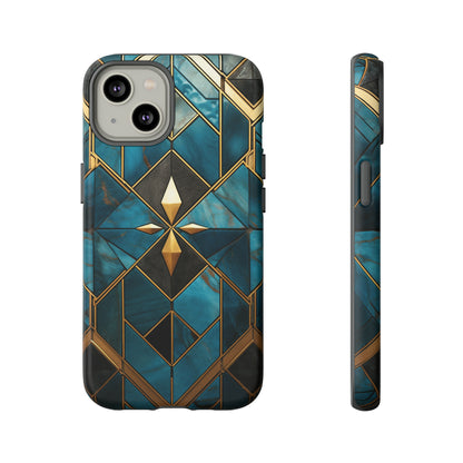 Gold and Blue Marble Mosaic Phone Case