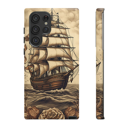 Vintage Tattoo Style Pirate Ship Phone Case