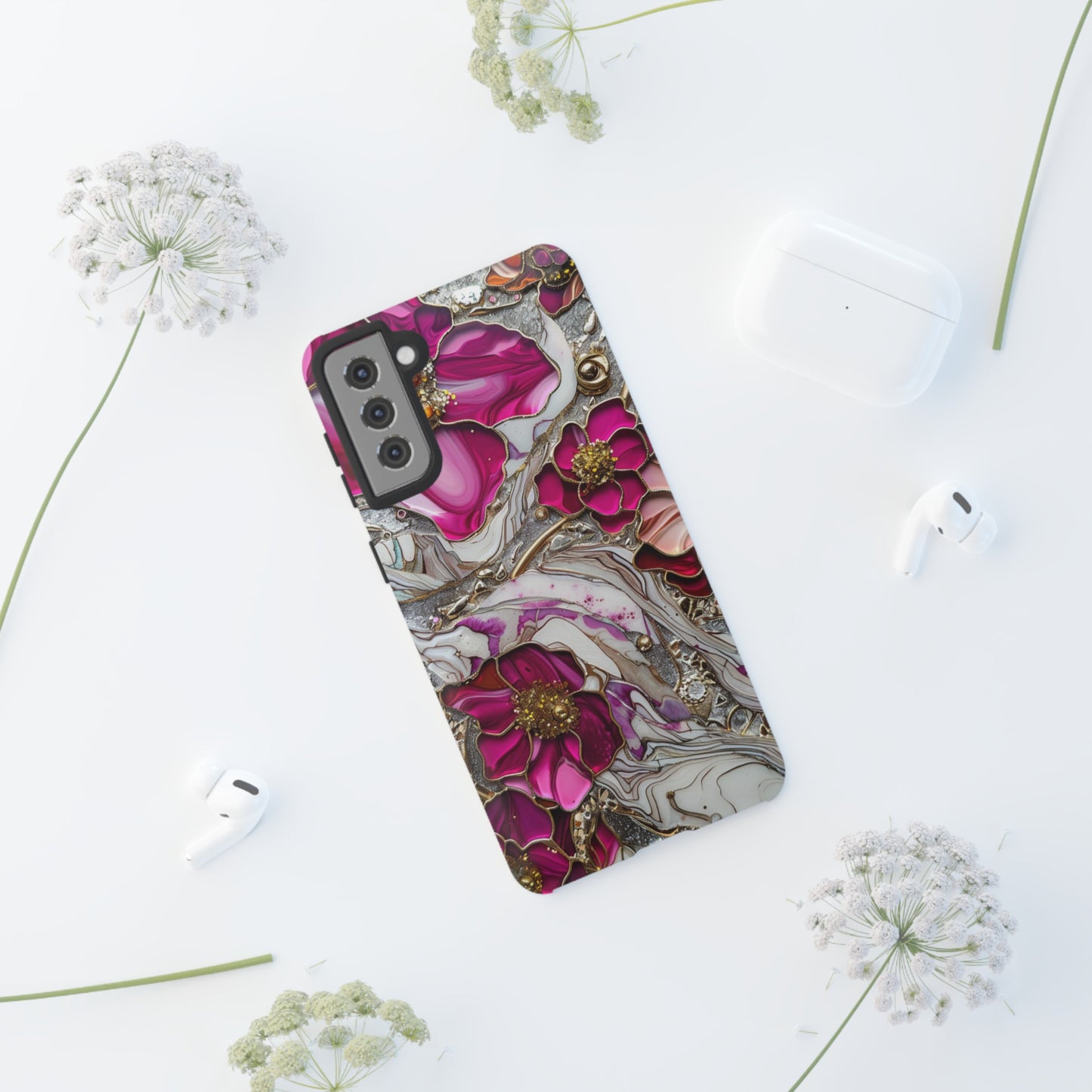 Stained Glass Magenta Floral Paisley Explosion Phone Case