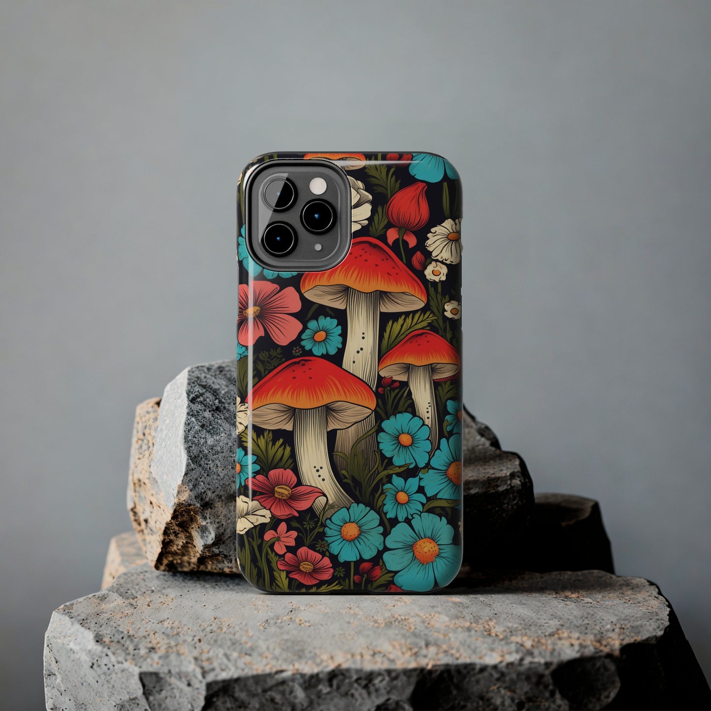 Psychedelic Retro Mushrooms iPhone case | Dive into Vintage Vibes