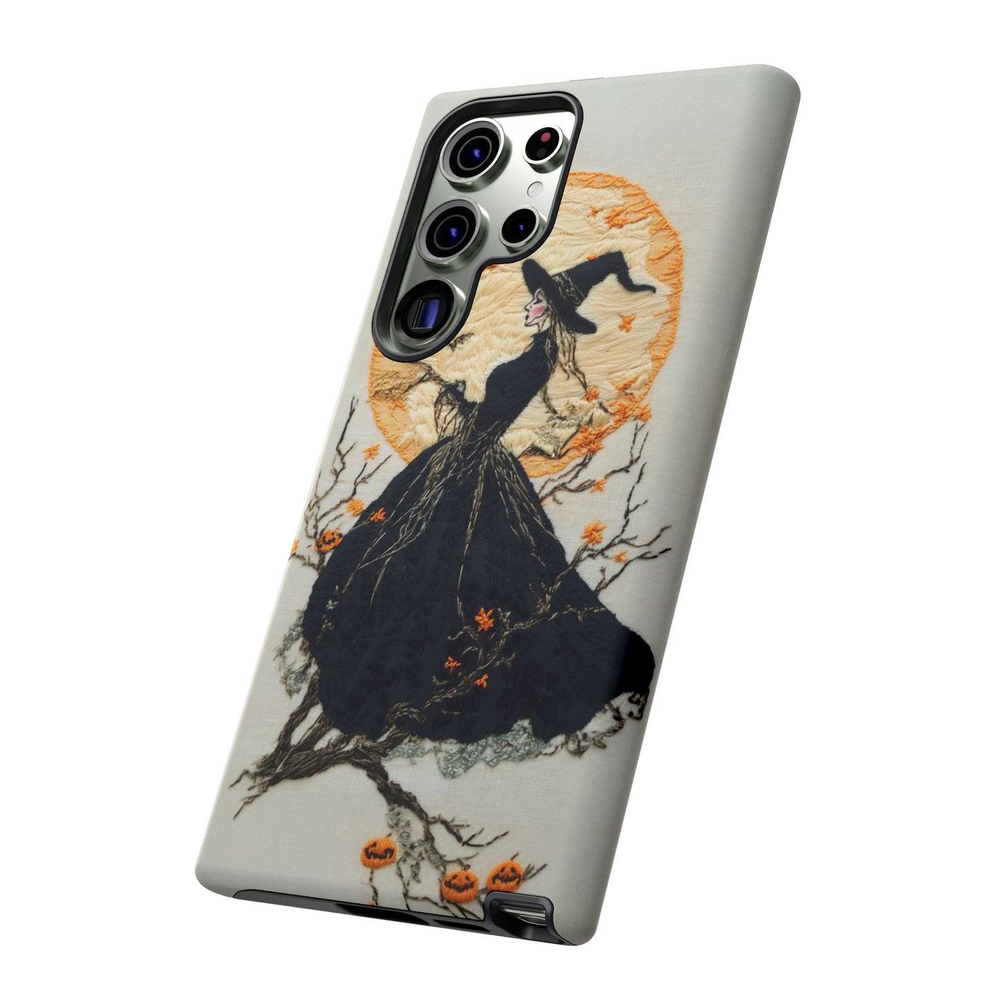 Halloween Witch Autumn iPhone Case, Embroidered Style