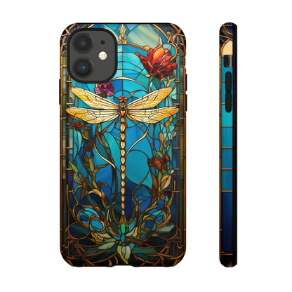 Vintage Art Nouveau Stained Glass Dragonfly Phone Case