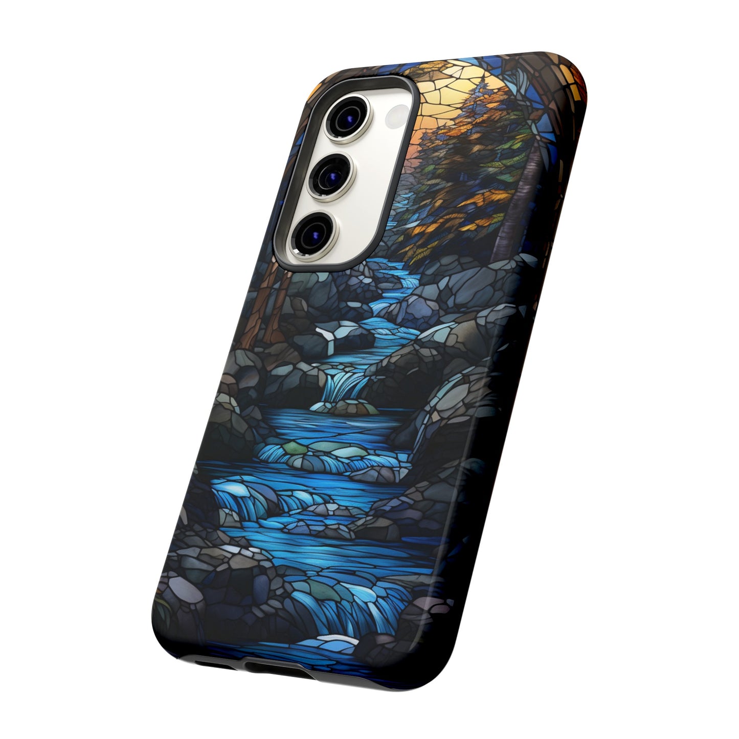 Stained Glass Stone Bridge and River Art Phone Case