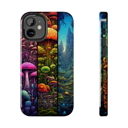 Life is just a fantasy, Mushroom, Flower Stained Glass iPhone Case | Psychedelic Natural Beauty