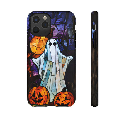 Stained Glass Halloween Ghost and Jack-o'-Lanterns Phone Cover