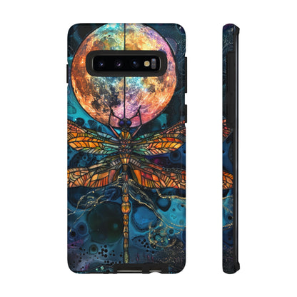 Full Moon Stained Glass Dragonfly Phone Cover