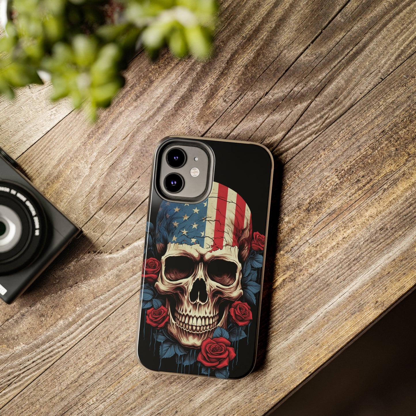 American Pride with an Edgy Spin: Skull USA Flag iPhone Case – Modern Protection Meets Patriotic Design