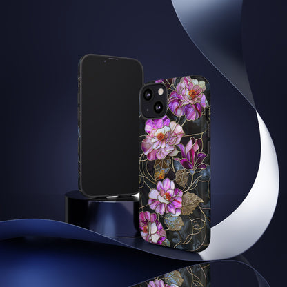 Magenta Color Floral Stained Glass Phone Case