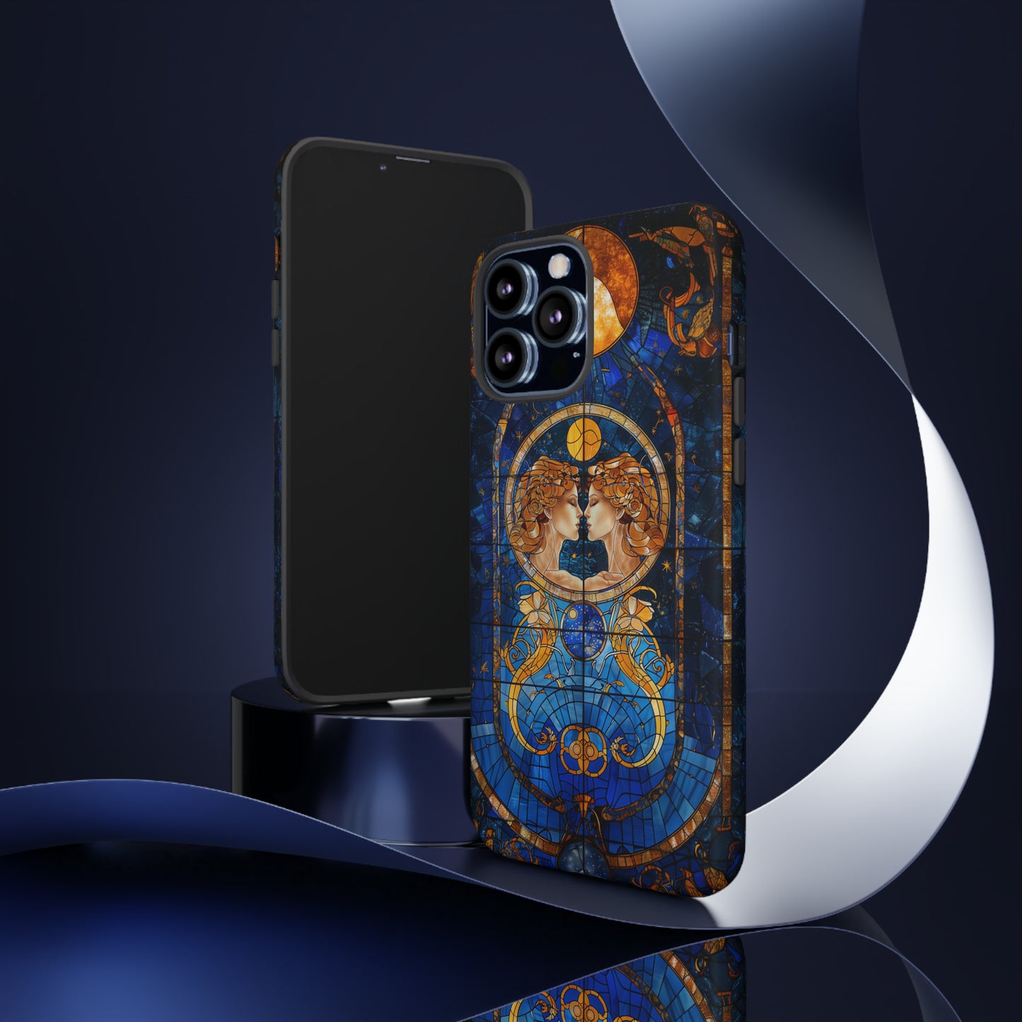 Gemini Astrology Stained Glass Phone Case