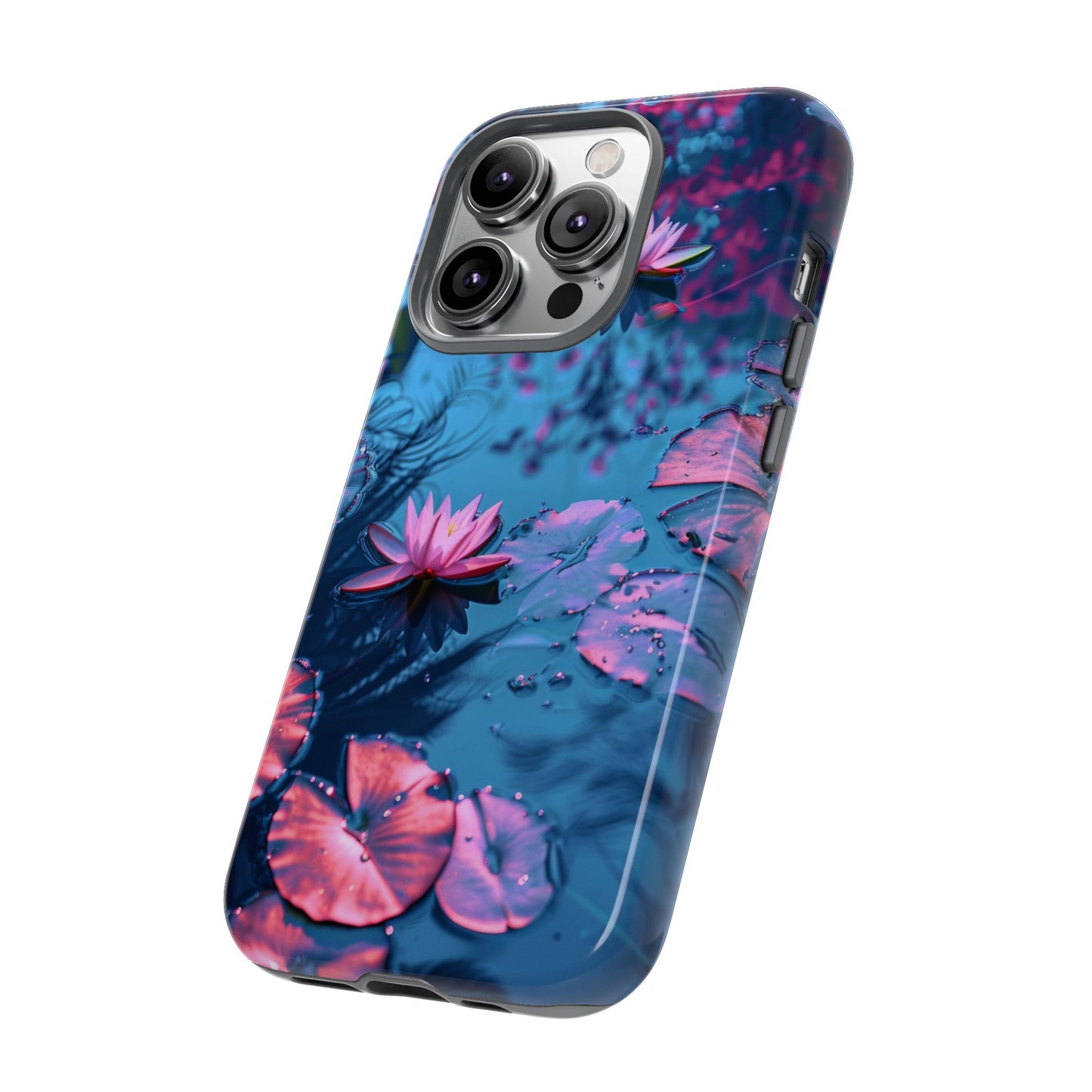 Magenta and Blue Color Zen Lily Pad Phone Case