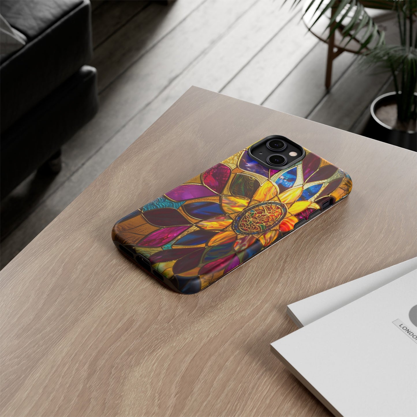 Cosmic Stained Glass Mandala Phone Case