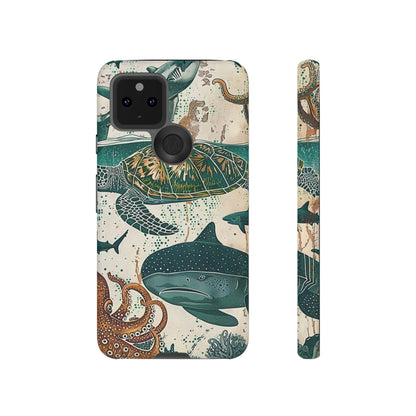 Undersea World Shark, Turtle, Manta Ray Phone Case