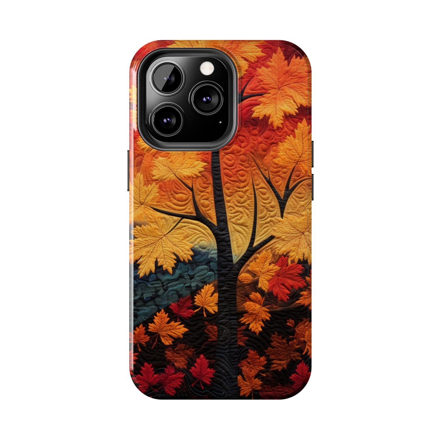 Autumn Forest Embroidered iPhone Case